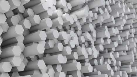 abstract monochrome hexagon tubes oscillating background loop