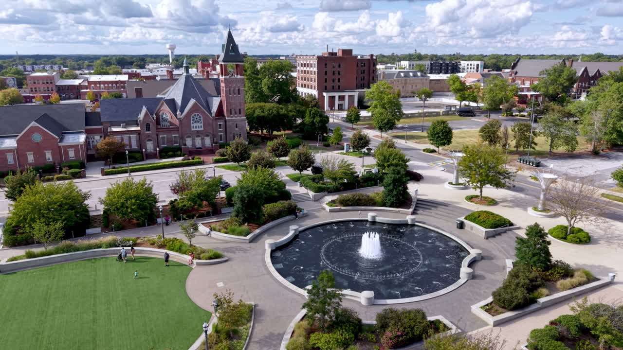 사우스캐롤라이나주 록힐 시내의 분수