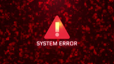 mensaje de fallo del sistema 4k parpadeando en la animación de bucle de pantalla. ataque de hacking.