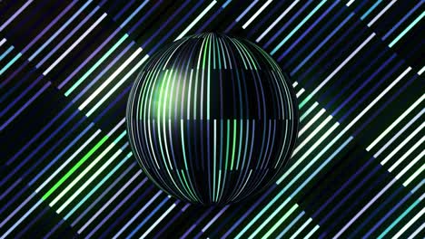 abstract 3d sphere with geometric lines pattern