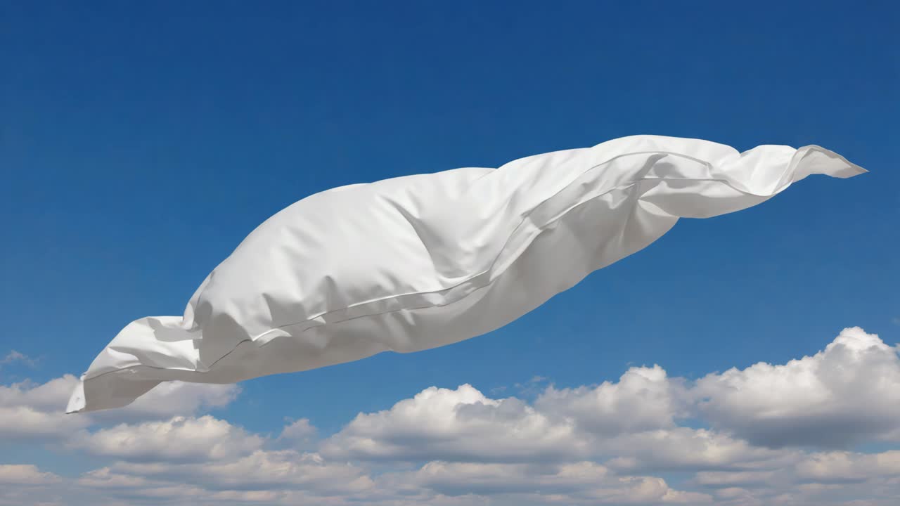 Pillow floating in the sky