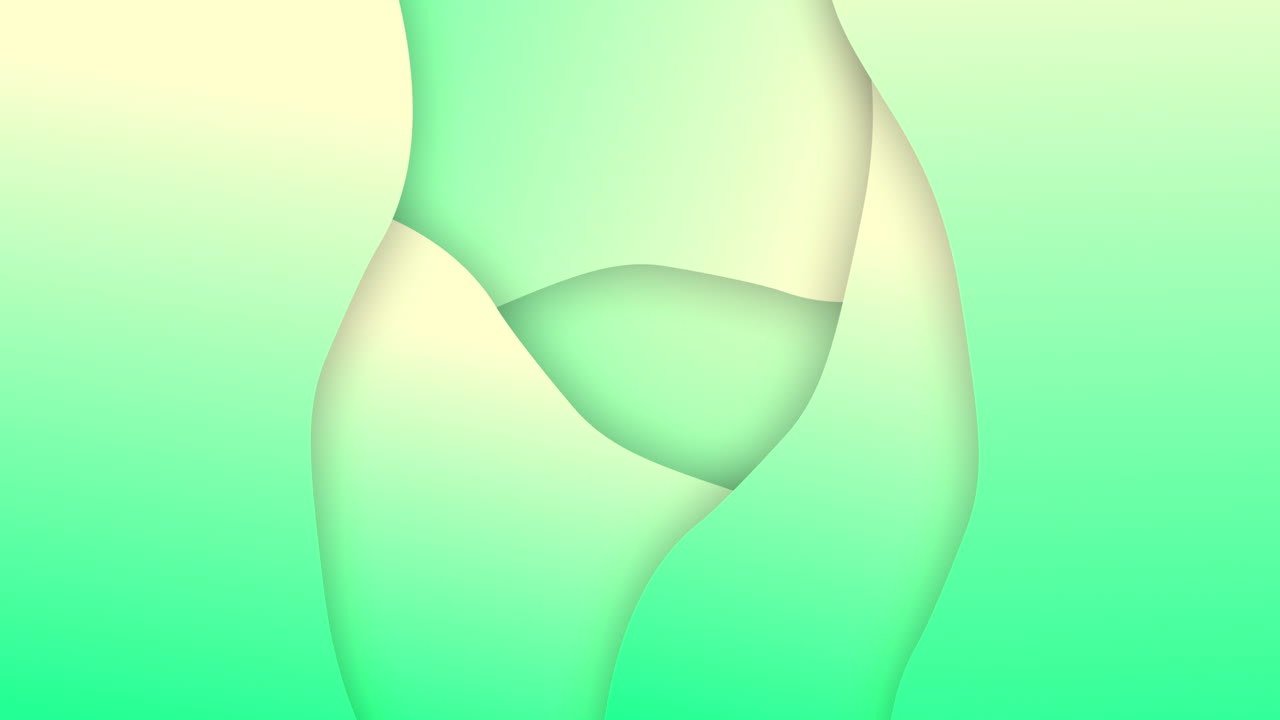 Animation of green gradient lines waving in seamless loop