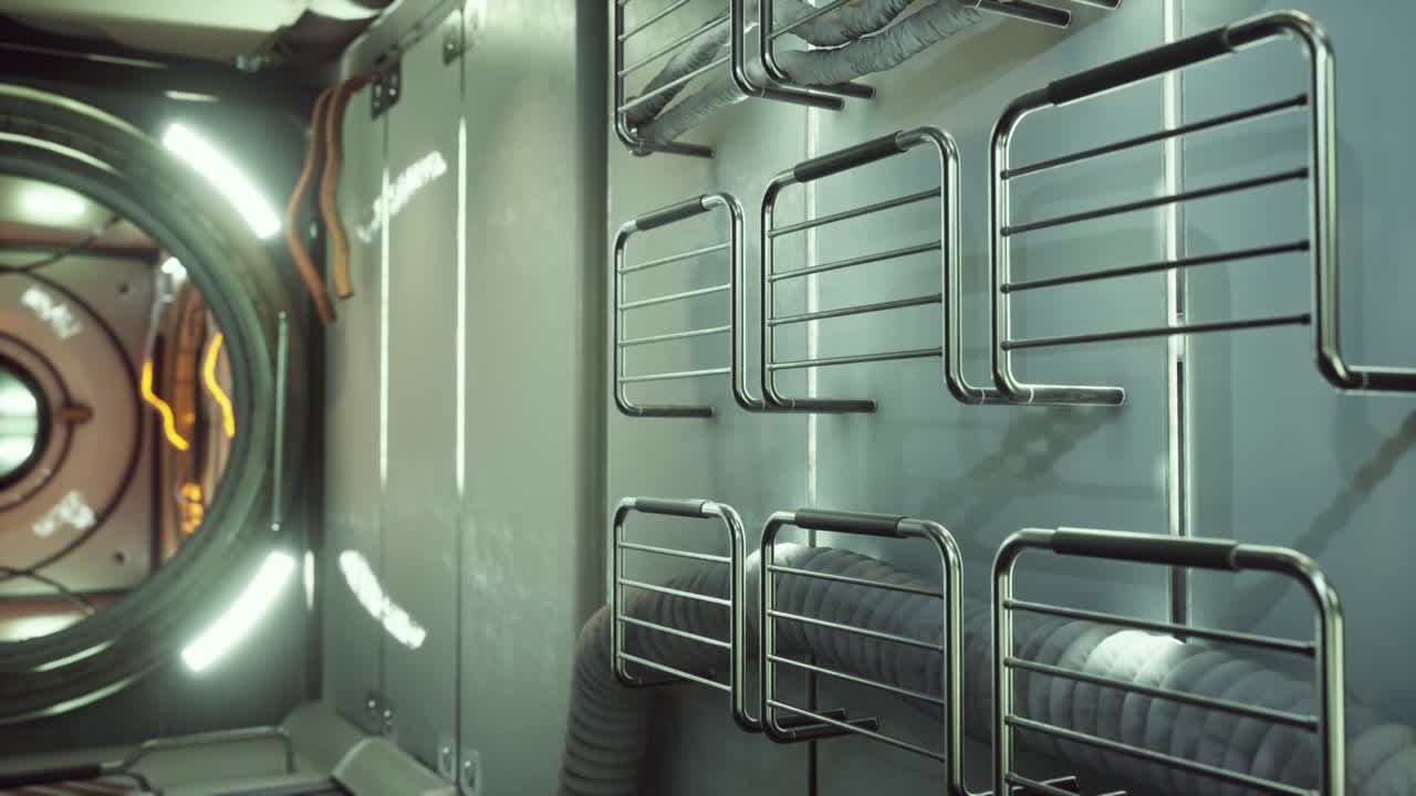 interior de la estación espacial internacional futurista