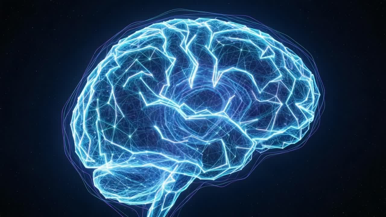 Futuristic Visualization of a Brain: An Illuminated and Abstract Representation of Neural Networks and Brain Activity in a Digital Environment