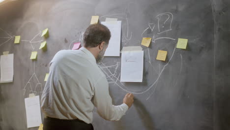 tired middle-aged businessman in white shirt working