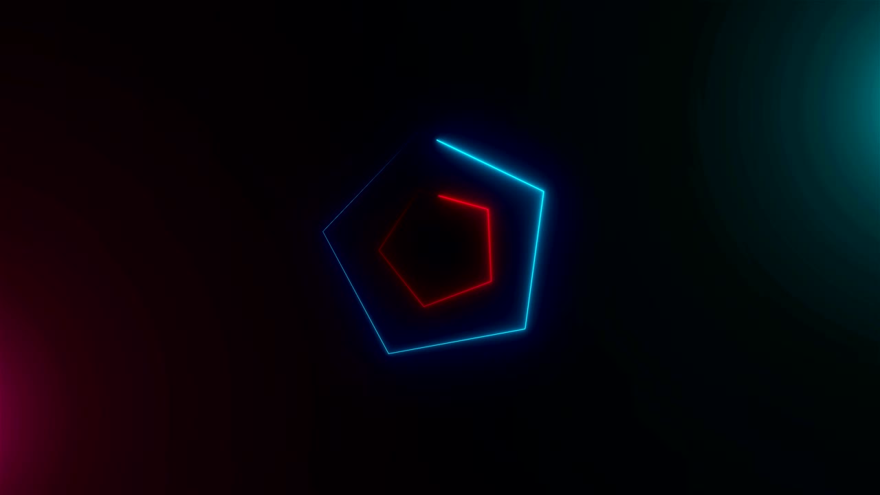 muchos triángulos de neón en el espacio, telón de fondo generado por computadora abstracta, renderizado en 3d