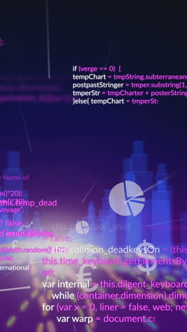 animation of data processing and city on black background