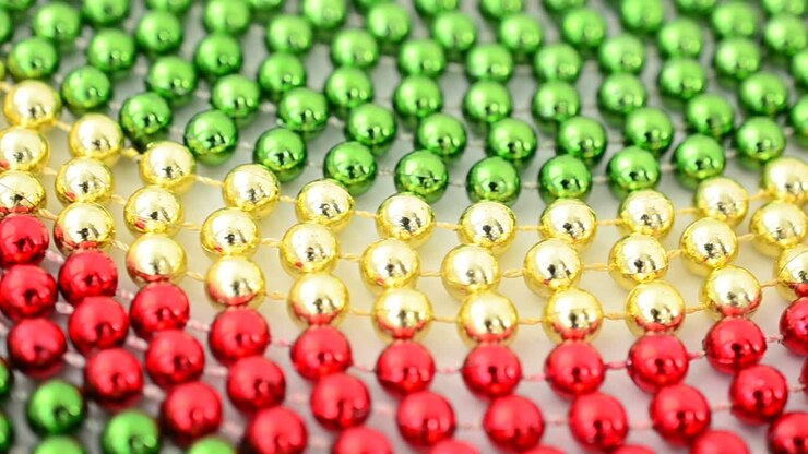 Christmas garland, background. Shooting in the movement