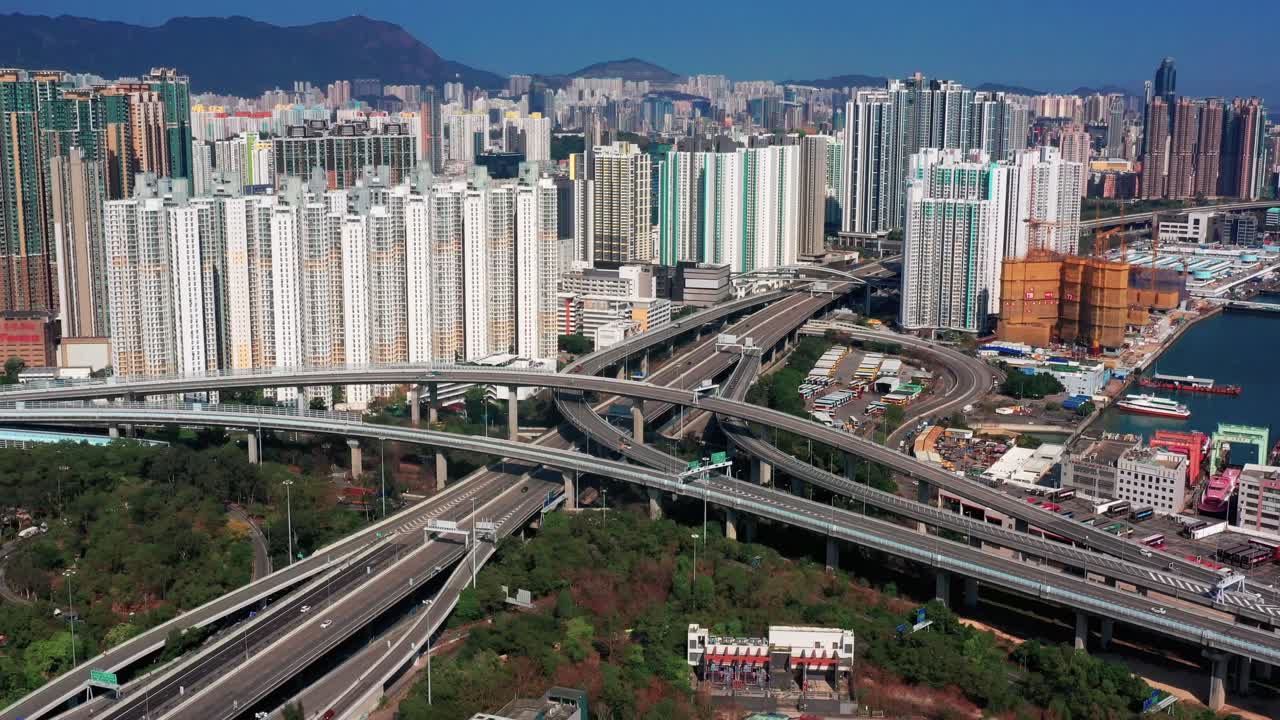 un sitio comercial y residencial en lai chi kok, cheung sha wan de la ciudad de hong kong, vista superior de kowloon