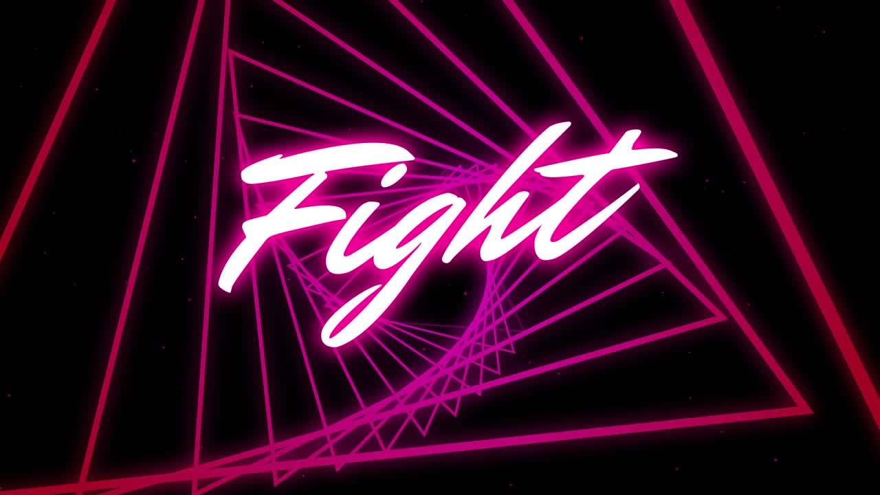 animación de lucha por el túnel hecho de triángulos y fondo negro