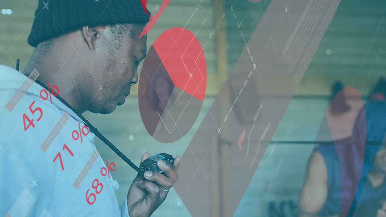 procesamiento de datos estadísticos contra el entrenamiento del boxeador masculino