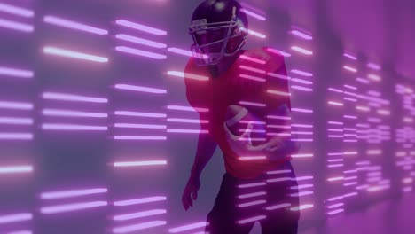 Animation-of-neon-lines-over-american-football-player-on-neon-background