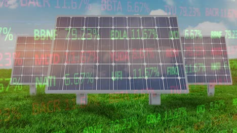 Animación-Del-Procesamiento-De-Datos-Financieros-Sobre-Paneles-Solares-Y-Paisaje.