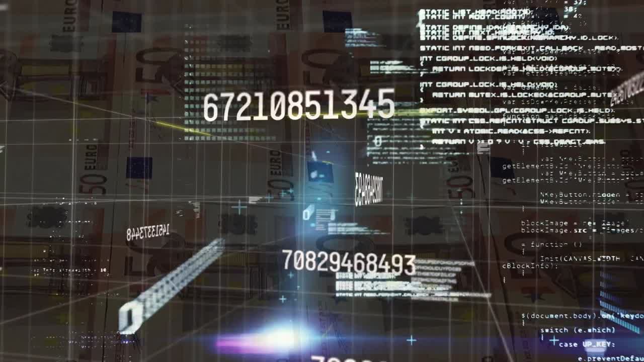 유로화 은행권에 대한 숫자 애니메이션 및 데이터 처리