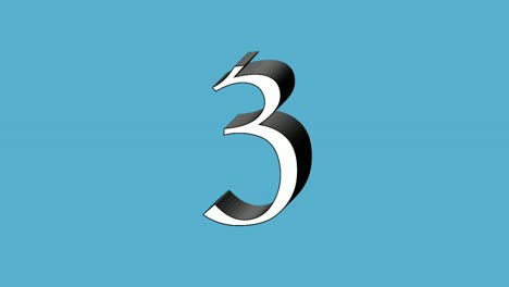 넘버 3 애니메이션 블루 스크린