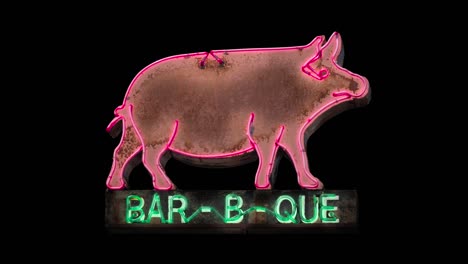 signo de neón bbq aislado