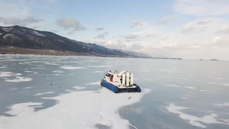 hovercraft on frozen lake