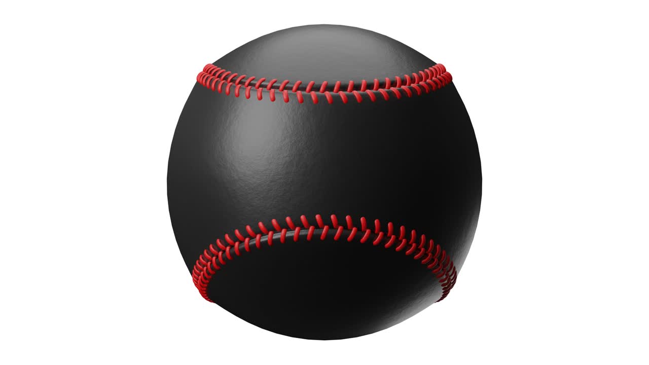 Palla da baseball nera isolata su sfondo bianco.