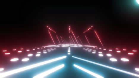 neon glowing tunnel perspective