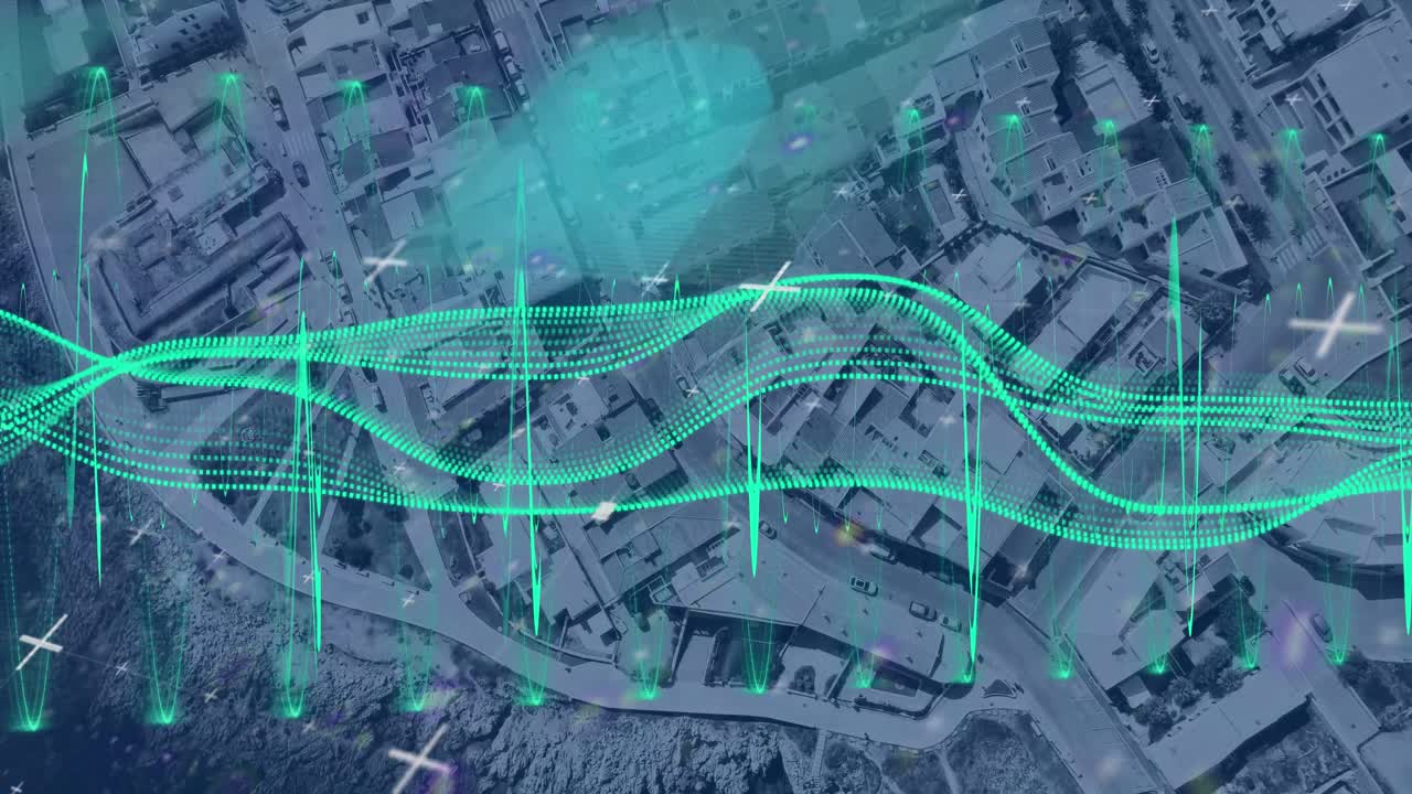 Animation of cityscape and connections