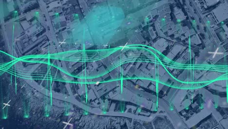animación del paisaje urbano y las conexiones