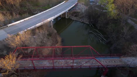 aerial footage of old alton bridge in lantana