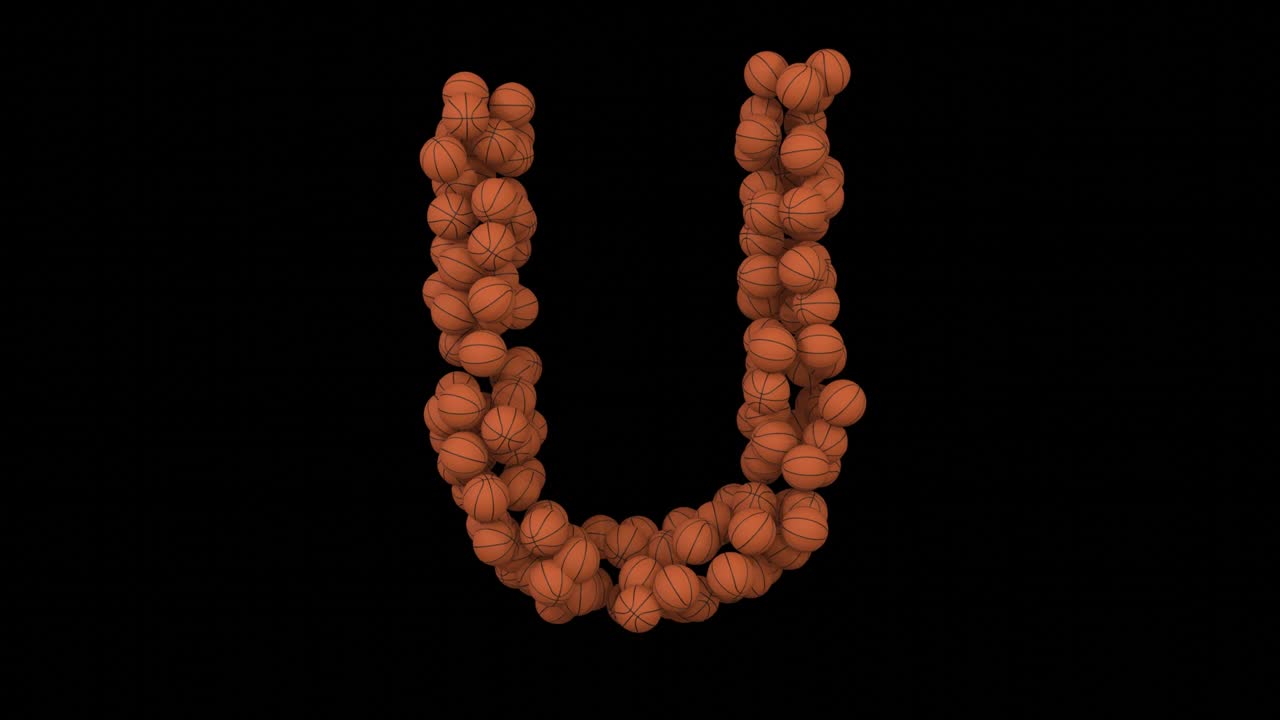 animación de bucle de baloncesto letra u
