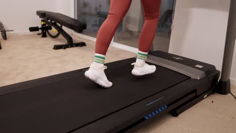 woman walking on a treadmill