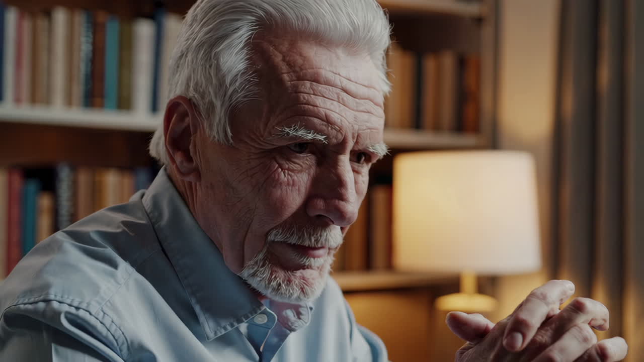 hombre anciano en conversación