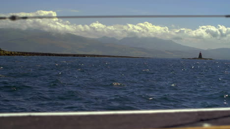 slow motion speed boat coast