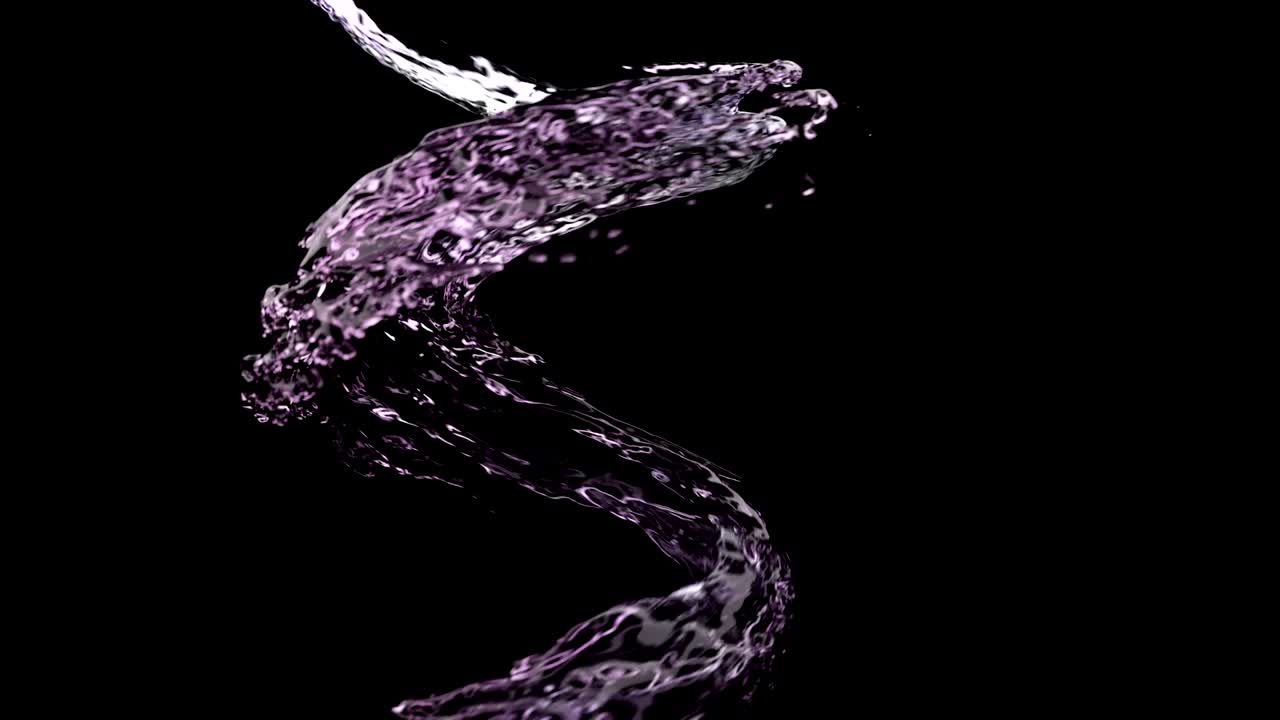 4k 액체가 프레임을 가로질러 흐릅니다.