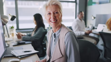 senior employee, woman with face