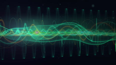 animation of green shapes moving on black background