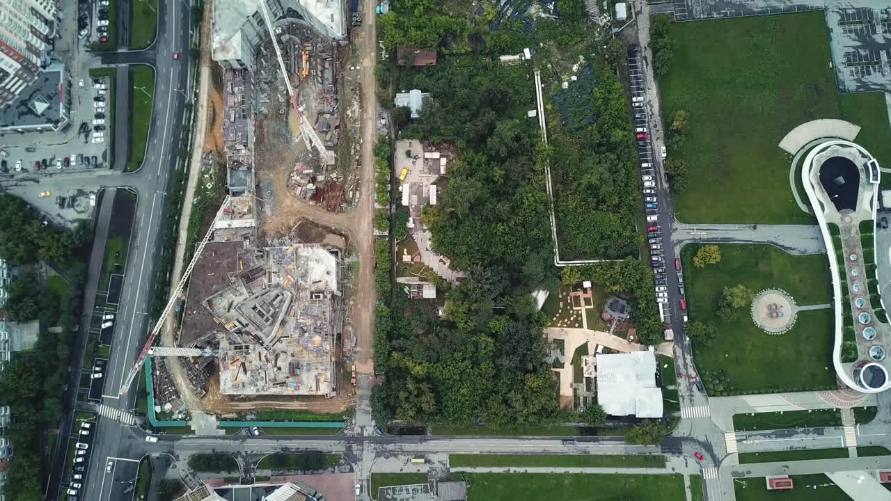 vista aérea de un proyecto de construcción urbana