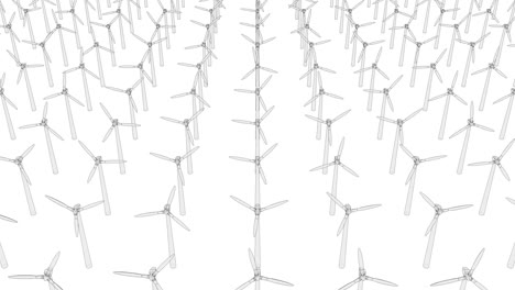 Electric wind turbines. 4k seamless loop