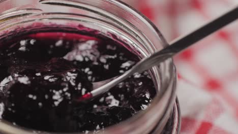blueberry jam in a jar