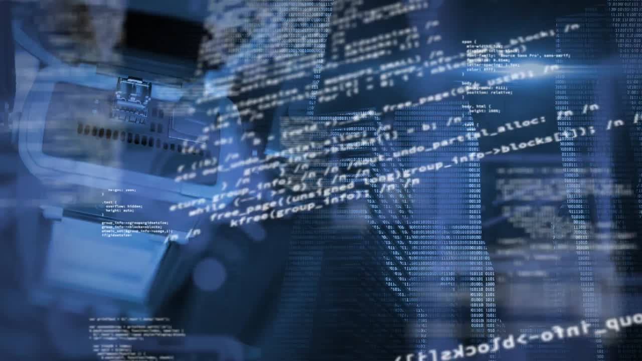 animazione dell'elaborazione dei dati sulla sala server