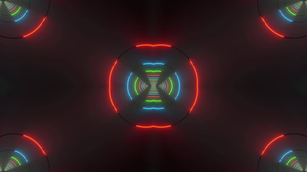 Neon Circle Tunnel Pattern