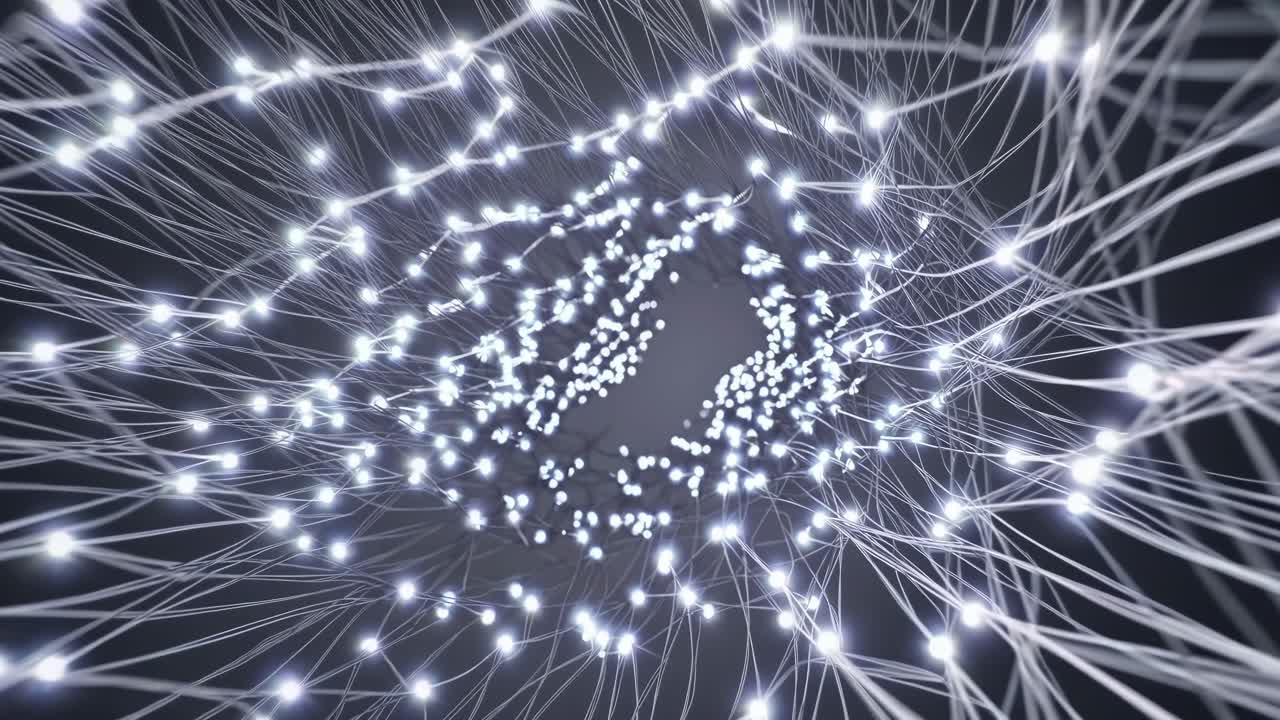 Abstract Network of Glowing Nodes