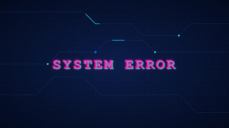 System Error Text Displaying on Digital Circuit Board Background