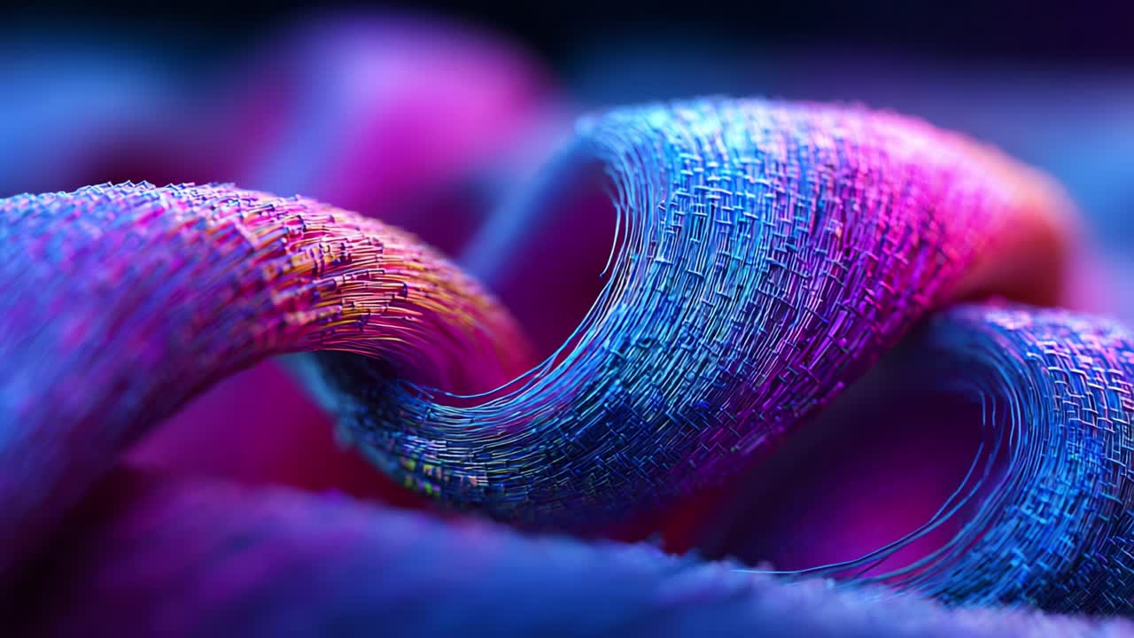 A Close-Up Exploration of Colorful Textures: Waves of Fabric Threads Capturing Vibrant Hues and Intricate Patterns in a Breathtaking Visual Journey Through Color and Design