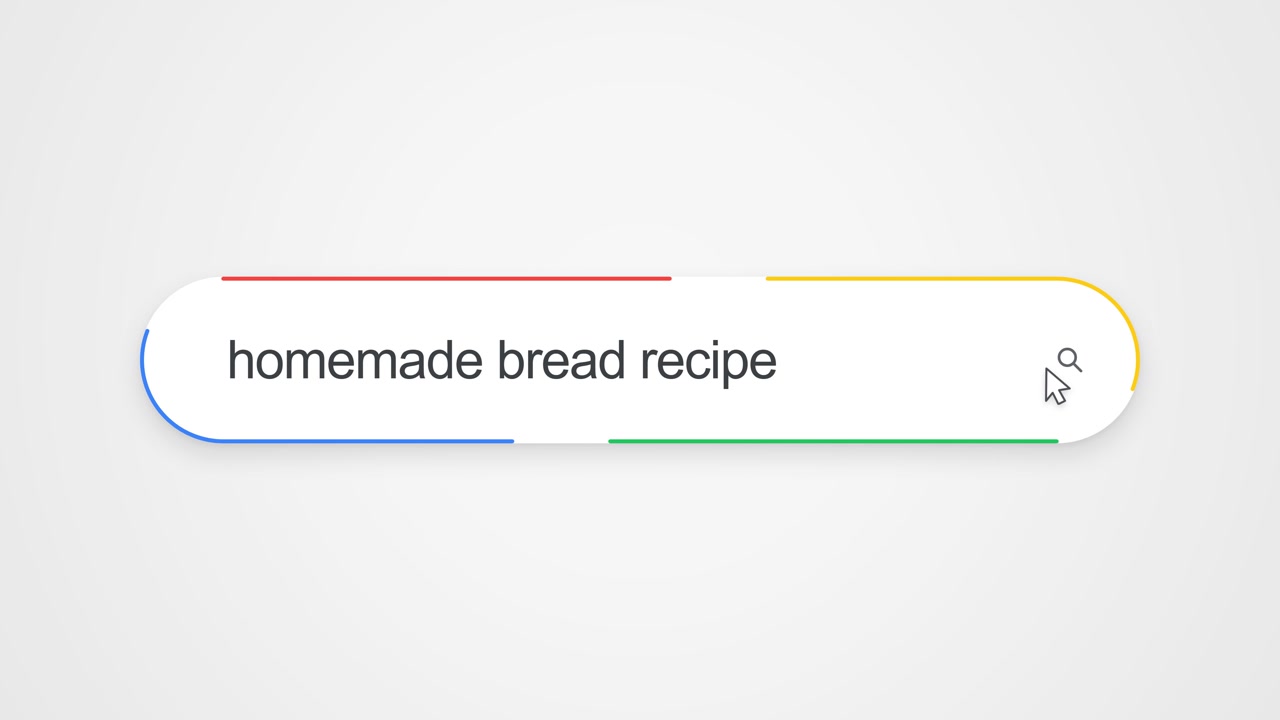 Homemade Bread Recipe On An Internet Browser. Close-up Shot
