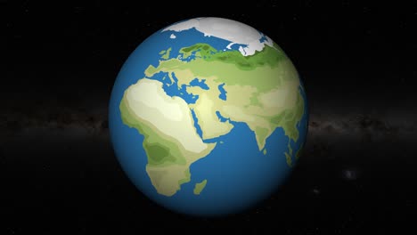 rotating globe zooming in on riyadh, saudi arabia