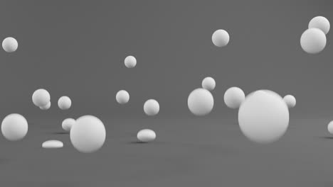 cayendo muchas bolas blancas y rebotando