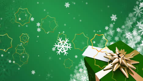 animation of stars floating over christmas present