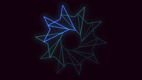 geometric triangles pattern with blue neon color