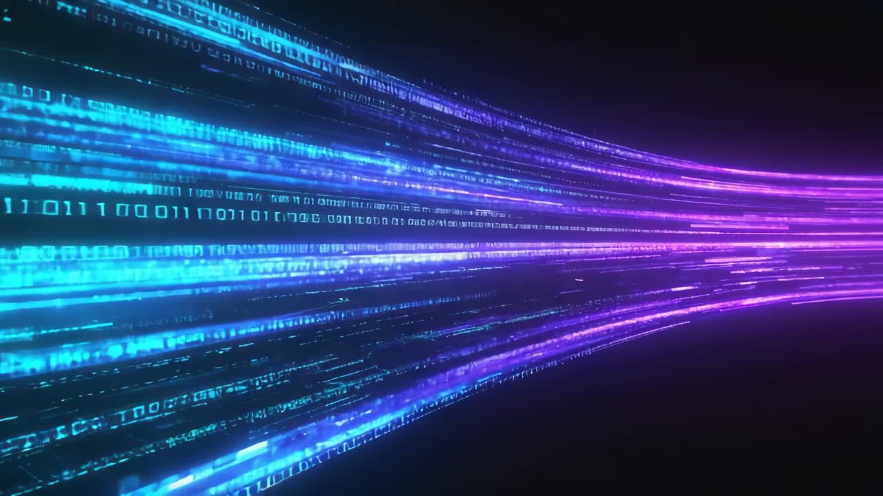 Abstract Digital Data Stream with Binary Code