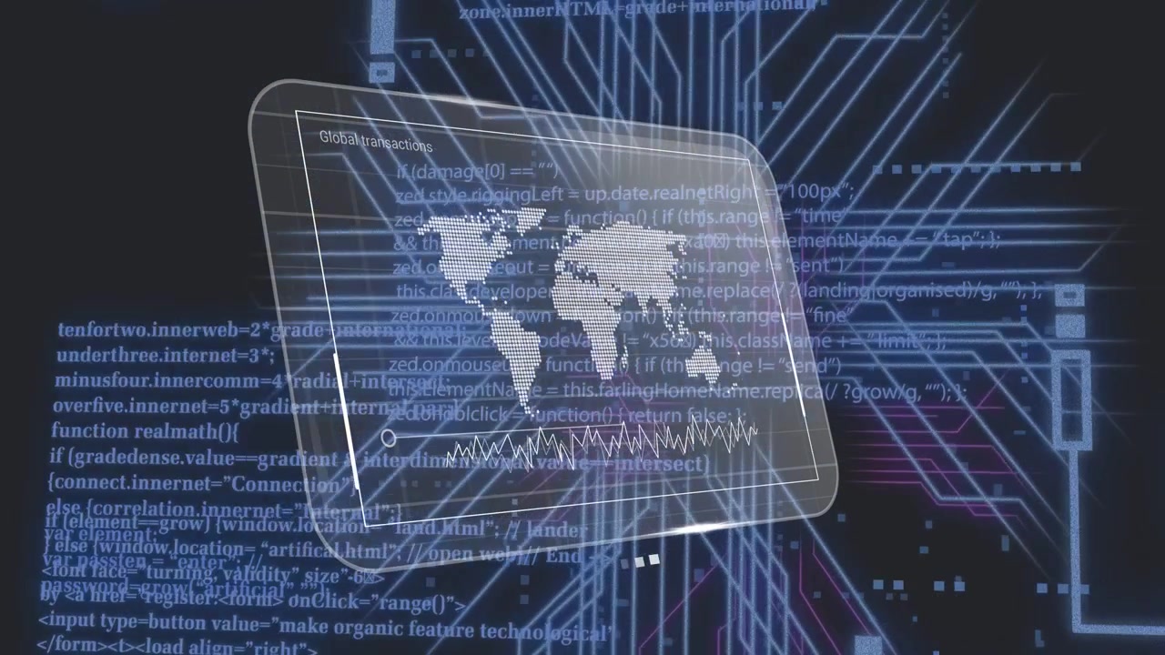 Pannello che appare tenue, visualizzando una mappa e un'onda, emettendo neon, con nodi in streaming che mostrano i costi globali.