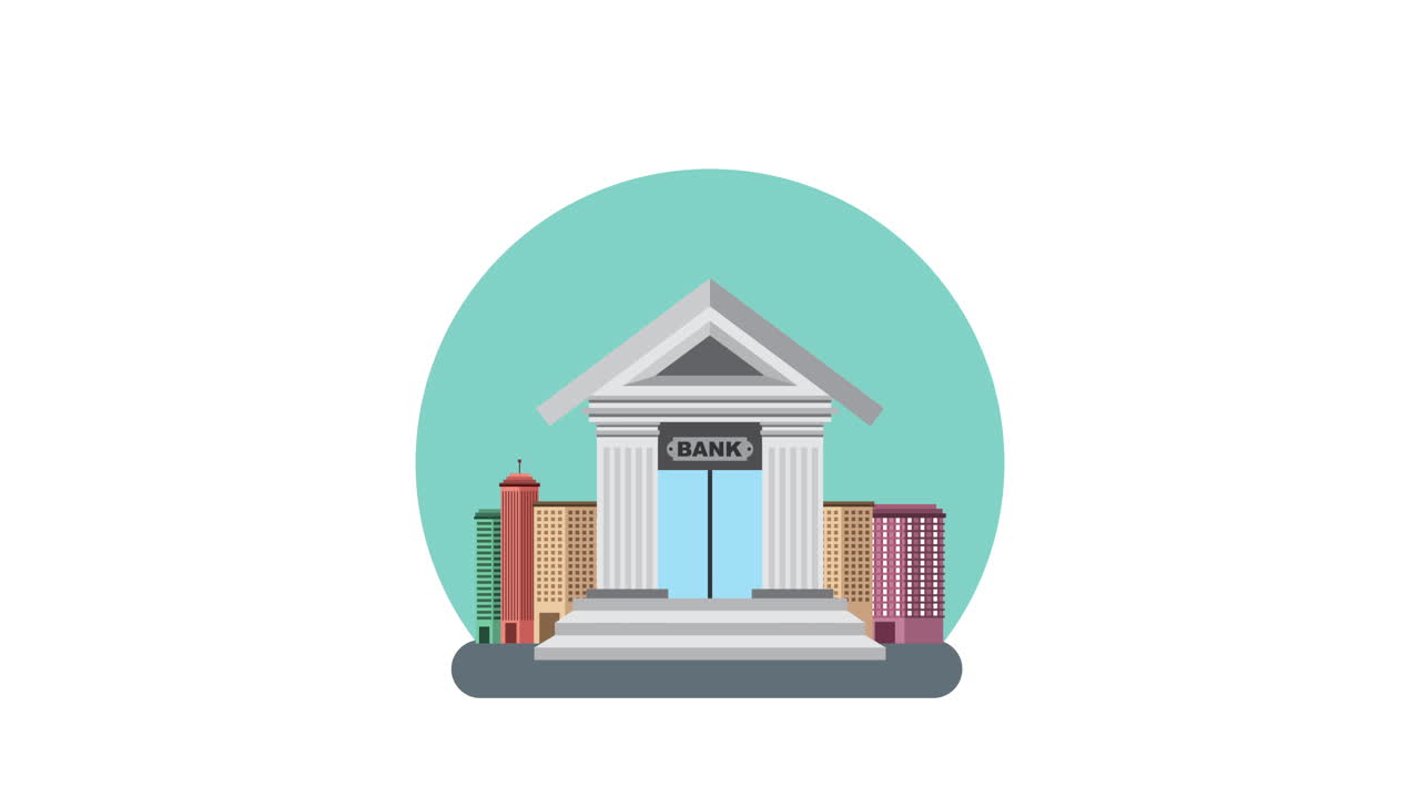 bank building with money dollars economy