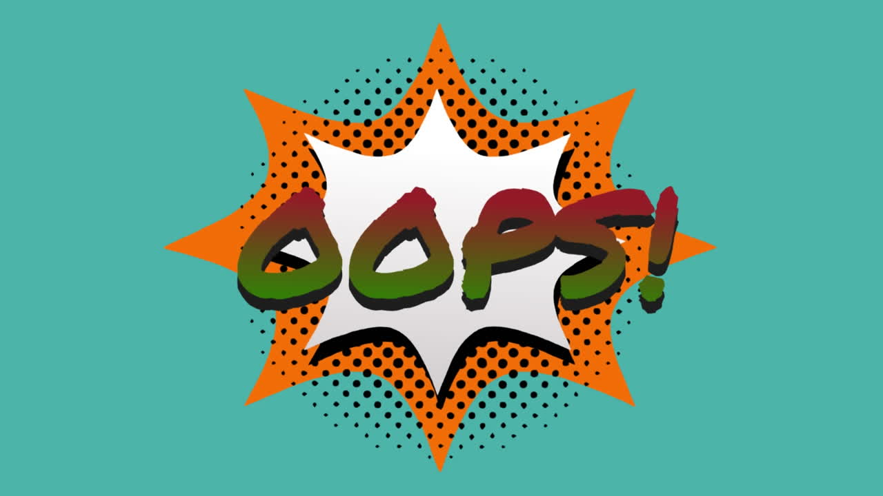 animación de 5 textos de opciones cómicas en diferentes fondos